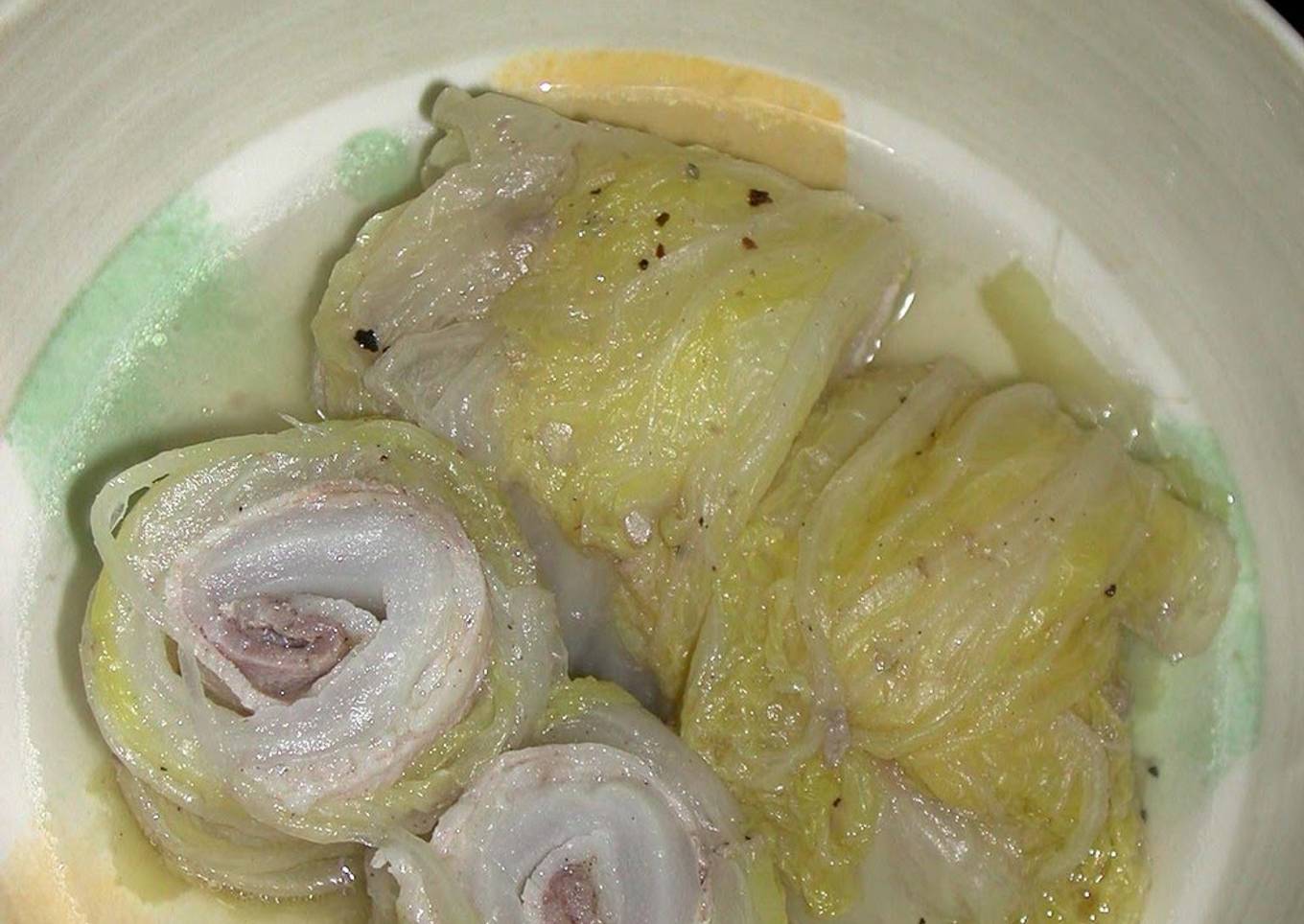 Chinese Cabbage and Pork Belly Wraps Simmered in Soup