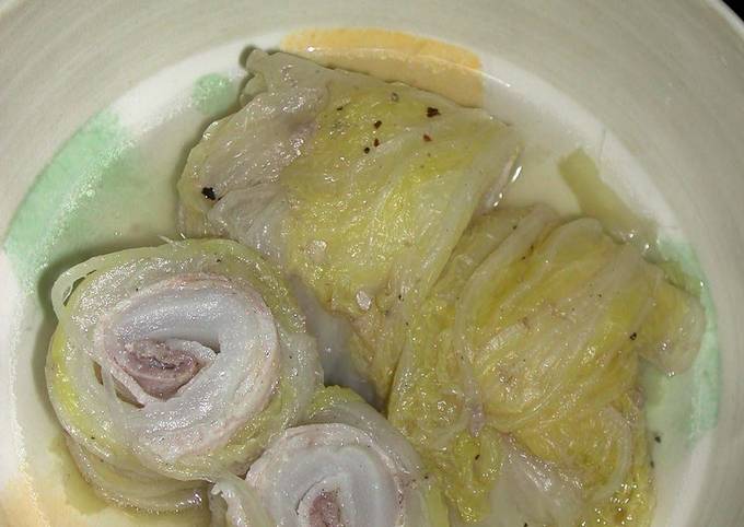 Recipe of Any-night-of-the-week Chinese Cabbage and Pork Belly Wraps Simmered in Soup