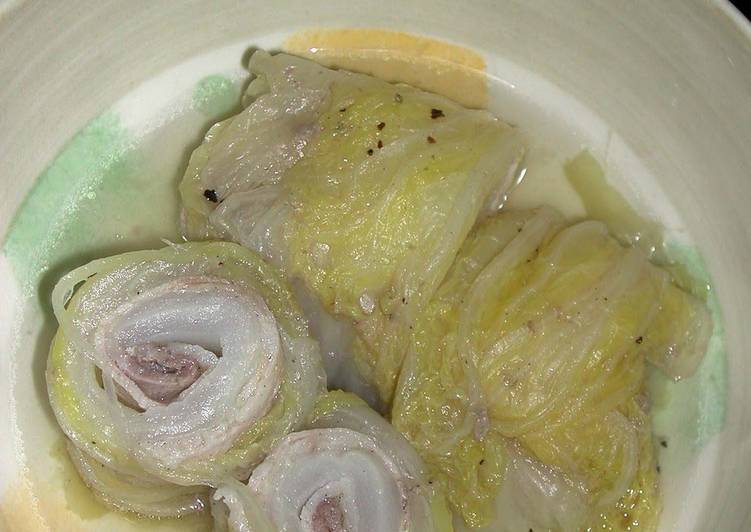 Recipe of Super Quick Homemade Chinese Cabbage and Pork Belly Wraps Simmered in Soup