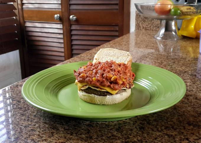 Beans and doble chesse burger