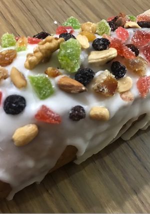 Una foto de Budín de frutas