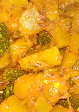 A picture of Kachhi keri wali kaddu ki sabji.