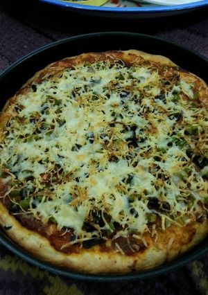 صورة لوصفة بيتزا بلجبن والخضار