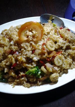 A picture of Indonesian Seafood Fried Rice.