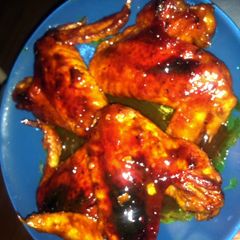 Orange barbeque glazed chicken A picture of Orange barbeque glazed chicken.