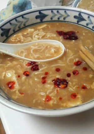 A picture of Rich and Tangy Miso Hot and Sour Noodle Soup.