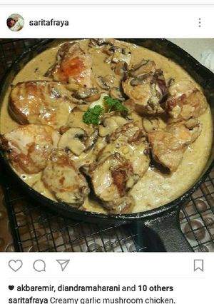 Foto resep Creamy garlic mushroom chicken