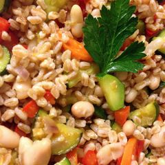 A picture of Farro with Vegetables.