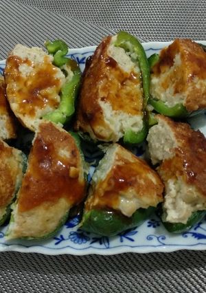 Foto resep Paprika hijau disi ayam cincang