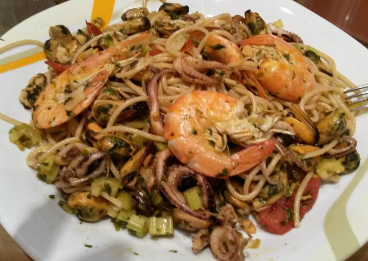 Easiest Way to Make Speedy Seafood pasta