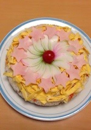 A picture of Sushi Cake for Doll's Festival.