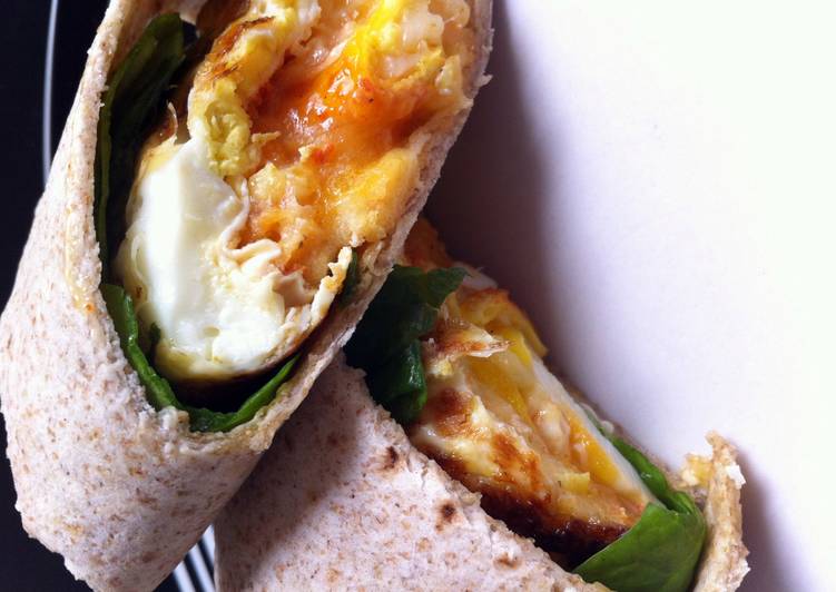 Easiest Way to Make Super Quick Homemade Cheese egg And Spinach Leaf Morning Wrap