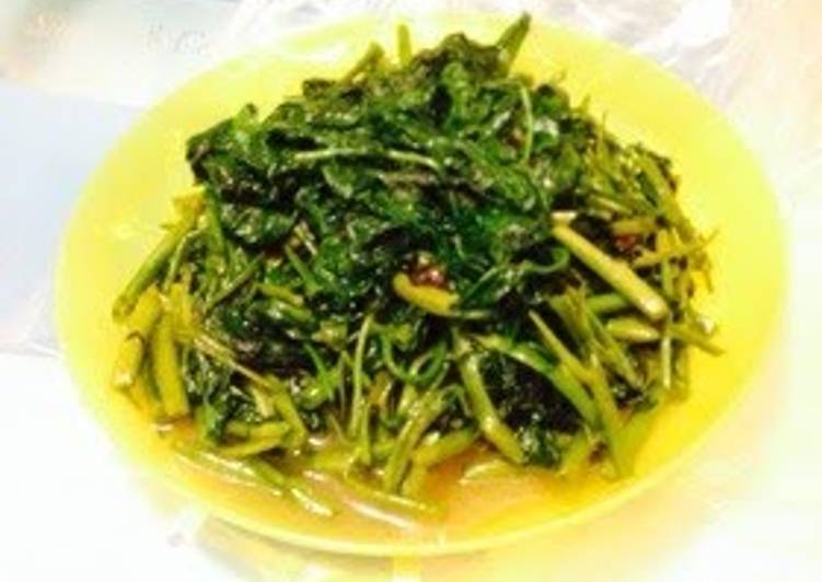Recipe of Perfect Stir-Fried Water Spinach (Stir-Fried Ong Choy)