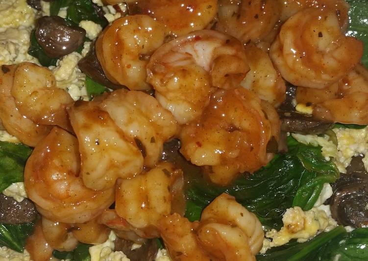 Recipe of Perfect Jerk Shrimp and Spinach