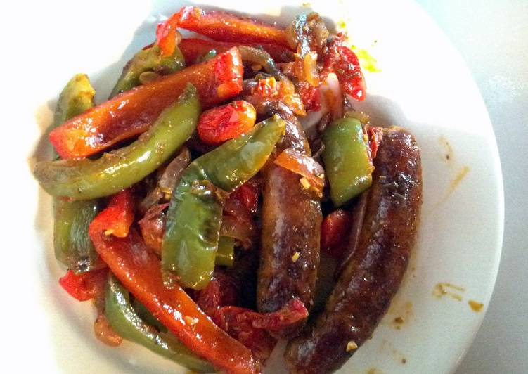 Recipe of Super Quick Homemade Sausages and peppers