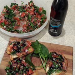 A picture of Tomato and Basil Bruschetta.