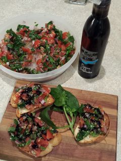 A picture of Tomato and Basil Bruschetta.