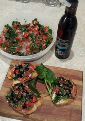 A picture of Tomato and Basil Bruschetta.