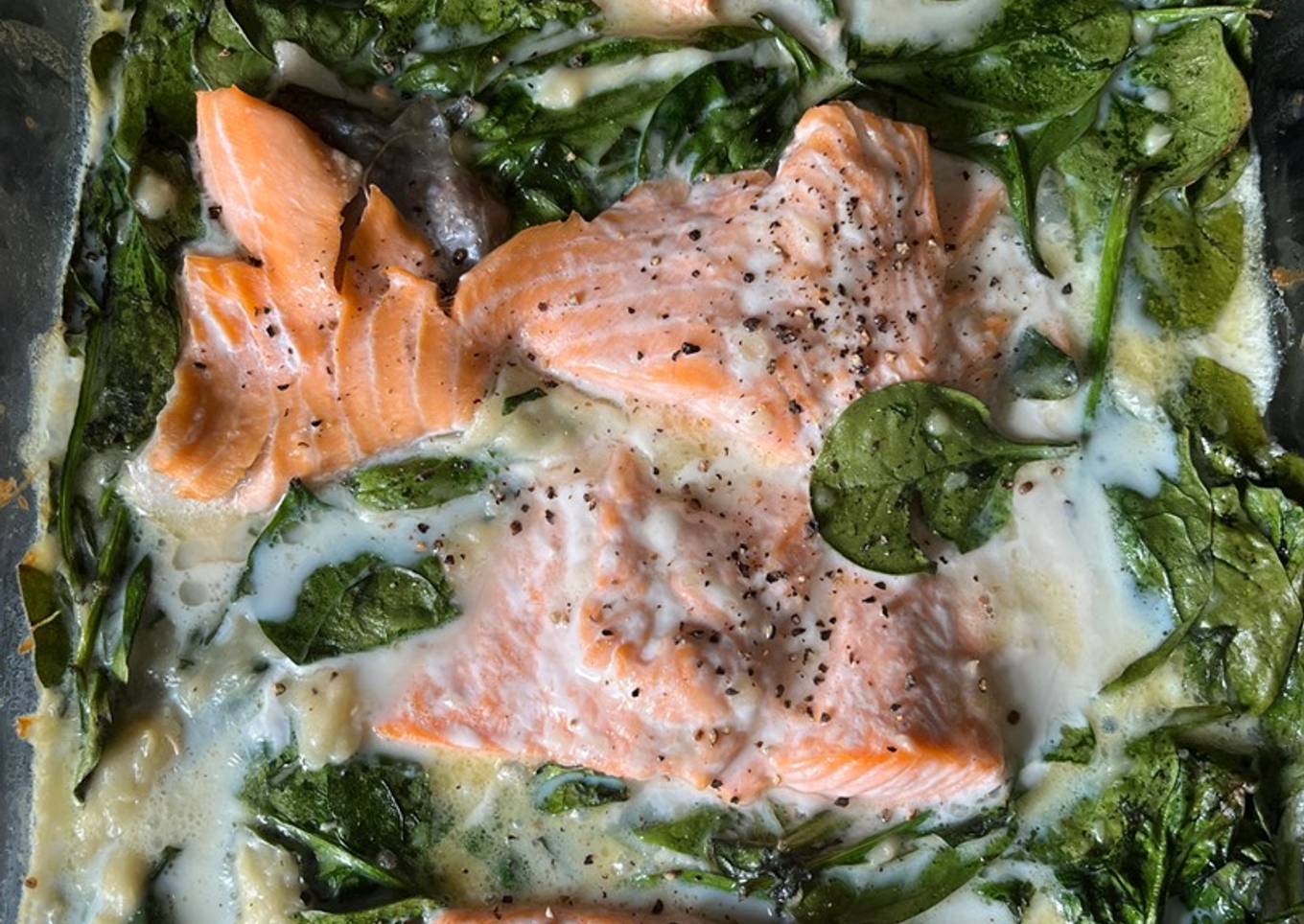 Saumon épinards béchamel