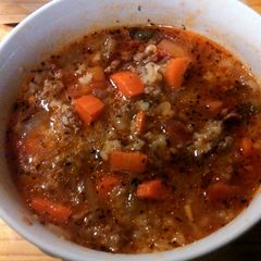 A picture of Hearty Hamburger Soup.