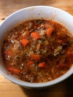 A picture of Hearty Hamburger Soup.