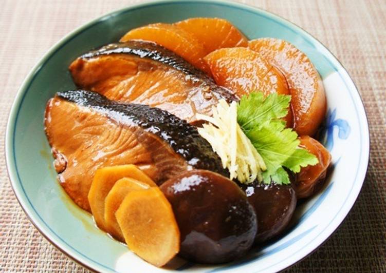 Simple Way to Prepare Favorite Easy, Rich, Simmer Buri Yellowtail and Daikon Radish