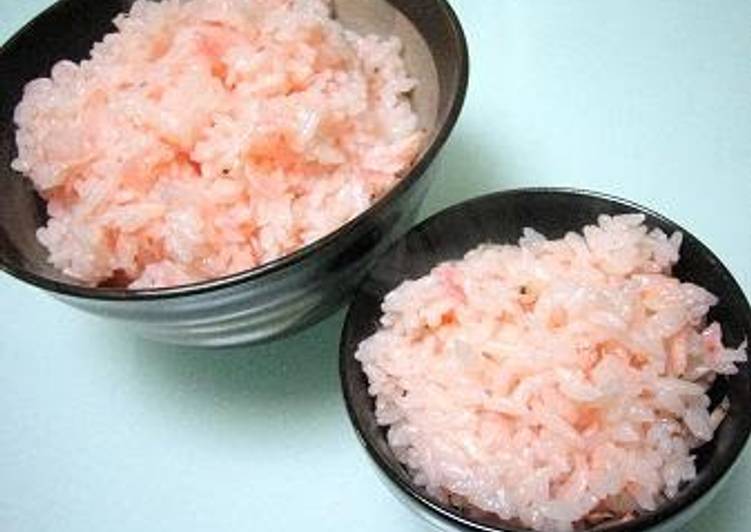 Recipe of Quick Mixed Rice with Dried Shrimp for Cherry Blossom Viewing