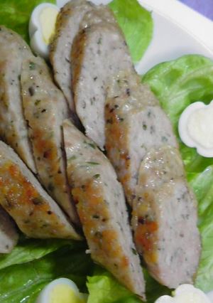 A picture of Japanese-seasoned Chicken Sausage.
