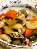 Stewed Chicken, Daikon Radish, Carrots, and Konnyaku (Chikuzen-ni Style)