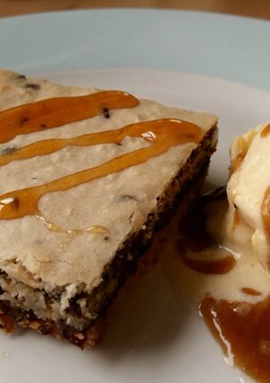 A picture of Vickys Chocolate Chip Paradise Pie, GF DF EF SF NF.