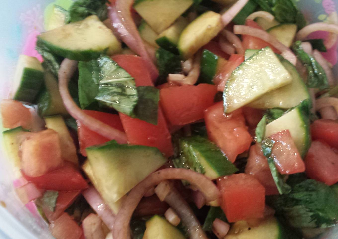 Tomato Basil Cucumber Salad