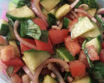 New Recipe Tomato basil cucumber salad Delicious Steady