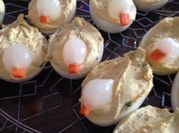 A picture of deviled eggs with cream cheese
