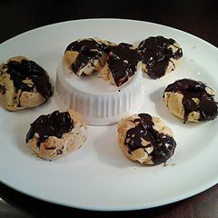 A picture of Salted -Caramel Cream Puffs with Chocolate Ganache Glaze.