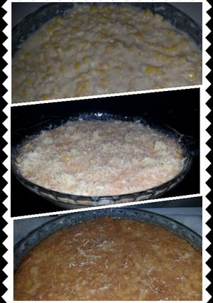 A picture of my mom's corn pie.