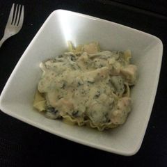 A picture of Chicken Carbonara.