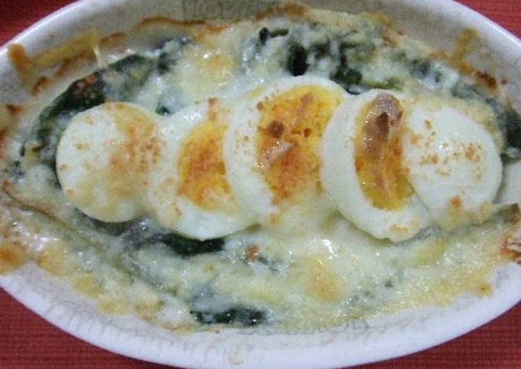 Recipe of Favorite Egg and Spinach Soy Milk au Gratin