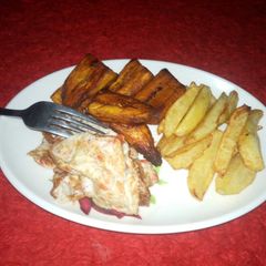 A picture of Fried Irish & plaintain.
