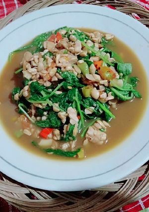 Foto resep Tumis Bayam tempe semangit