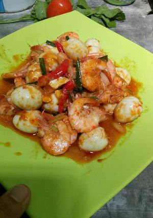 Foto resep Sambal udang telur puyuh#seafood festival