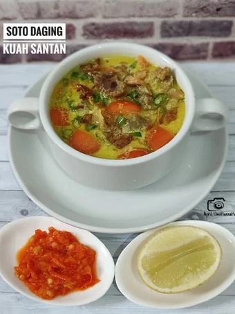 Langkah Gampang Menyiapkan Resep Soto Daging Sapi Kuah Santan (Simple) yang Enak Banget Anti Ribet, Lezat