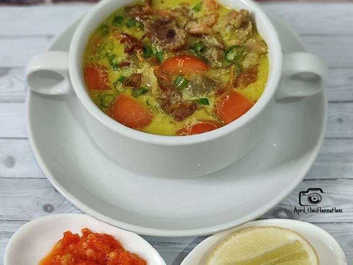 Langkah Gampang Menyiapkan Resep Soto Daging Sapi Kuah Santan (Simple) yang Enak Banget Anti Ribet, Lezat