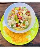 Ceviche de reineta con palta y champiñones🥑🐟🍄