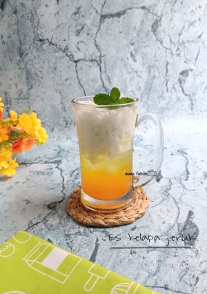 Foto resep Es kelapa jeruk