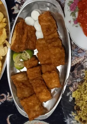 عکسی از دستور شوید پلو بل ماهی سرخ شده
