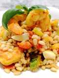 Insalata di orzo, gamberetti e zucchine
