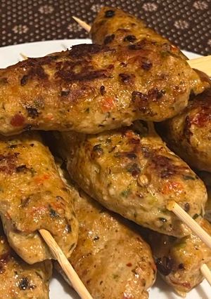 A picture of Chicken seekh kebabs.