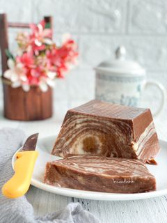 Foto resep Puding roti tawar zebra