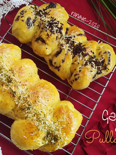 Foto resep Garlic & Choco Cheese Pullapart Bread