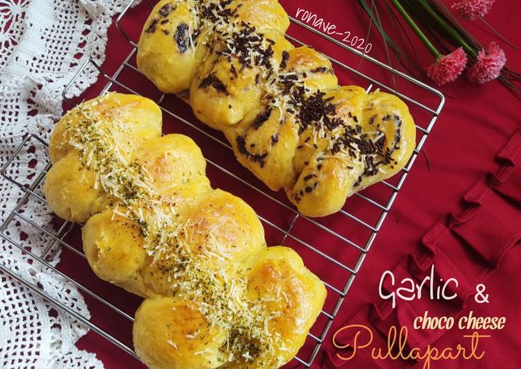 Resep Garlic &amp; Choco Cheese Pullapart Bread, Sempurna